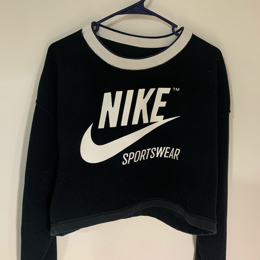 Nike black crop reversible sweater.